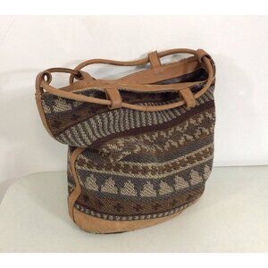 Vintage 2 Effe Bucket Bag Backpack Tapestry Print Made in Italy